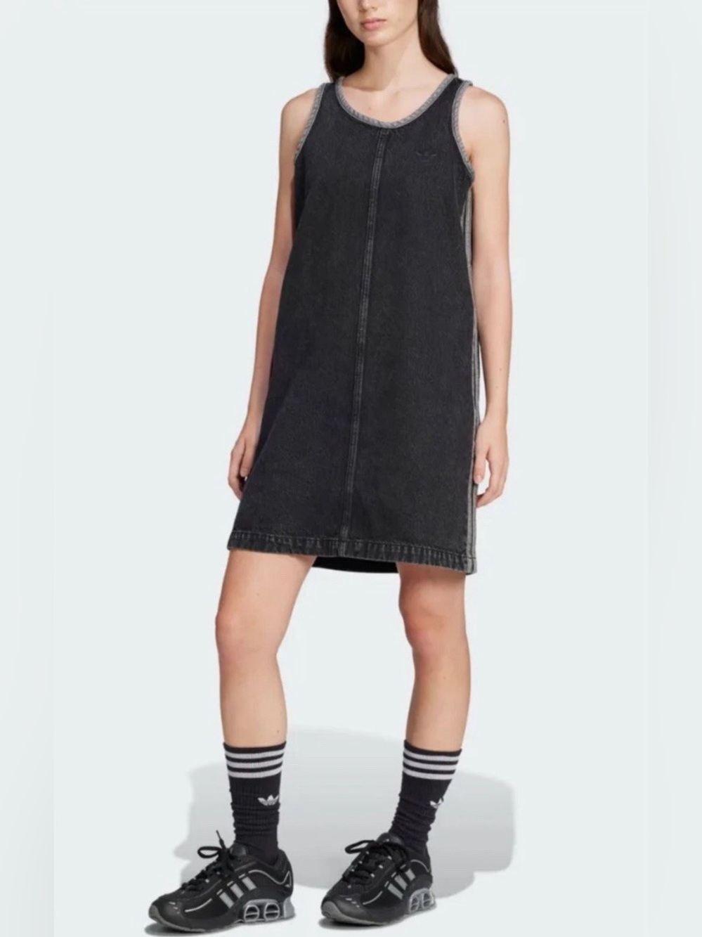 Adidas Denim 3 Stripe Tank Dress Streetwear Gorpcore XS